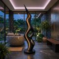 Organic Twin Ribbon Lamp, solid wood, built to order, view 4