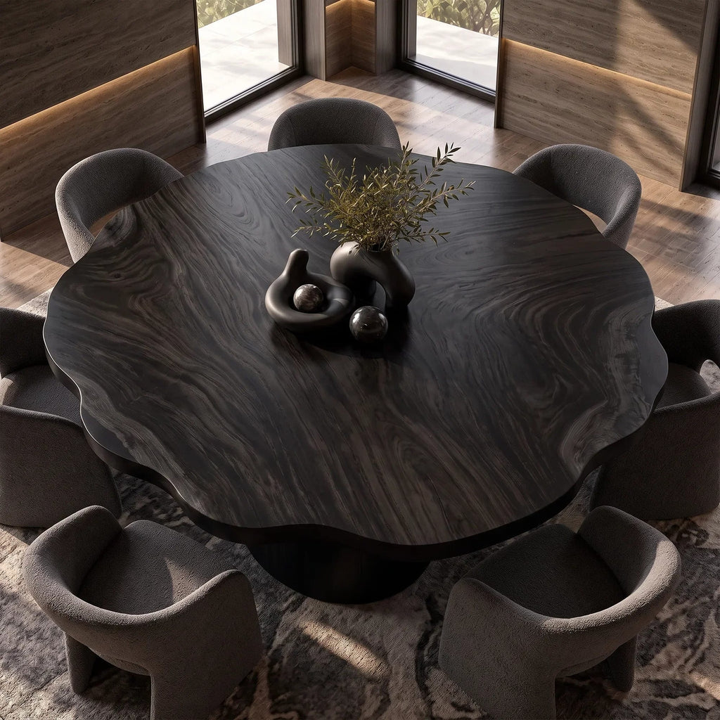 Mid Century Round Wood Table Top Dining Room, solid wood, built to order