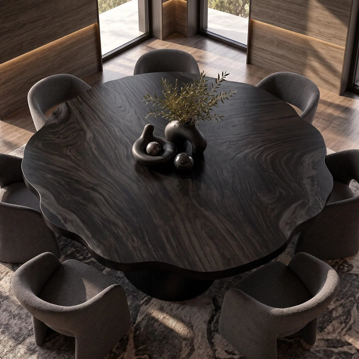 Mid Century Round Wood Table Top Dining Room, solid wood, built to order