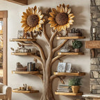 Driftwood Branch Tree Bookshelf Wall Mounted Shelf, solid wood, built to order