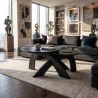 Mid Century Round Coffee Table Biophilic Living Room, solid wood, built to order