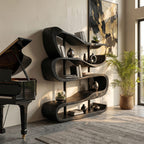 Artistic Display Shelf in Organic Form, solid wood, built to order
