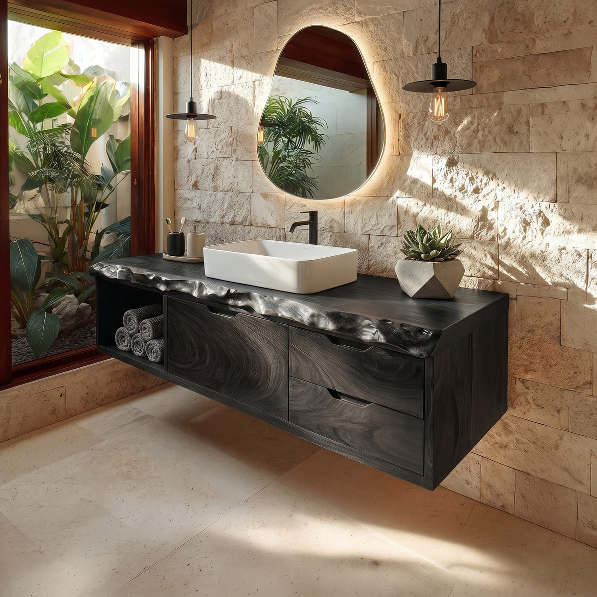Floating Bathroom Vanity Primary Bathroom, solid wood, built to order