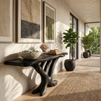 Contemporary Loop Console Table Hallway, solid wood, built to order