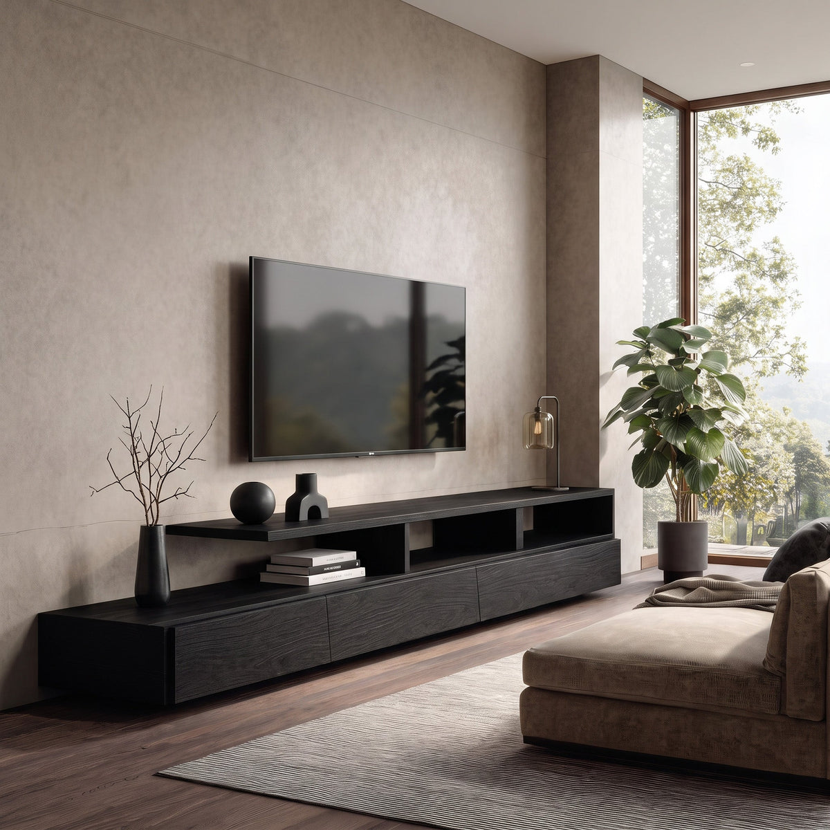 Quiet TV Console, solid wood, built to order