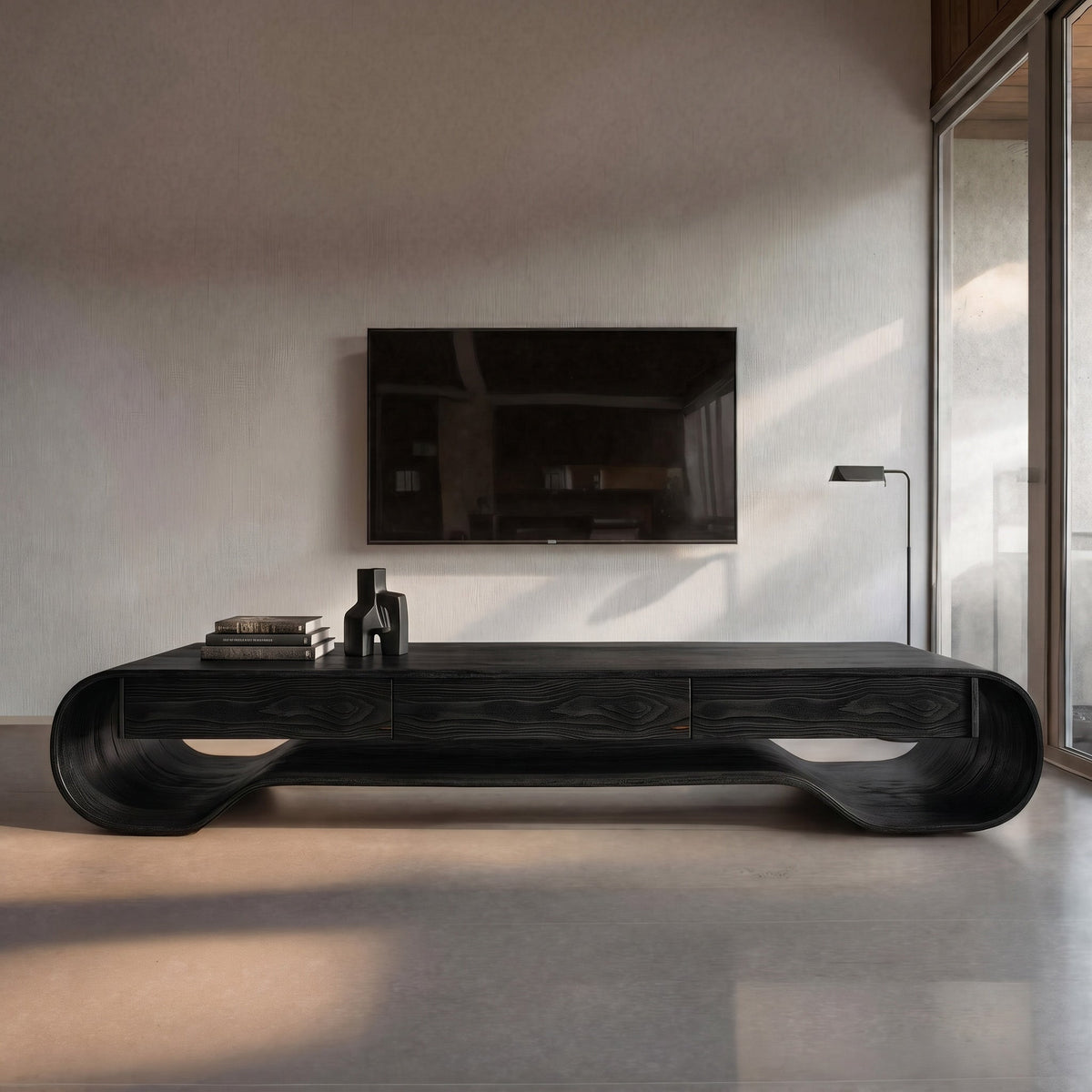 Curved Storage TV Cabinet