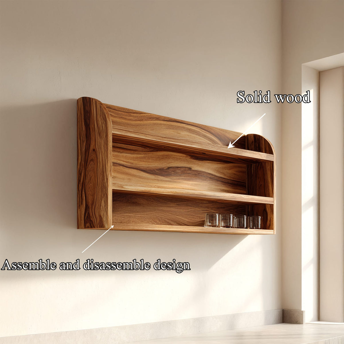 Floating Storage Pantry Wall Shelf