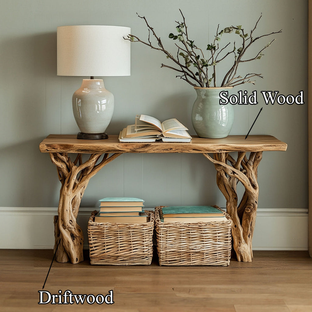 Live Edge Side Table Driftwood Table Console Table, solid wood, built to order