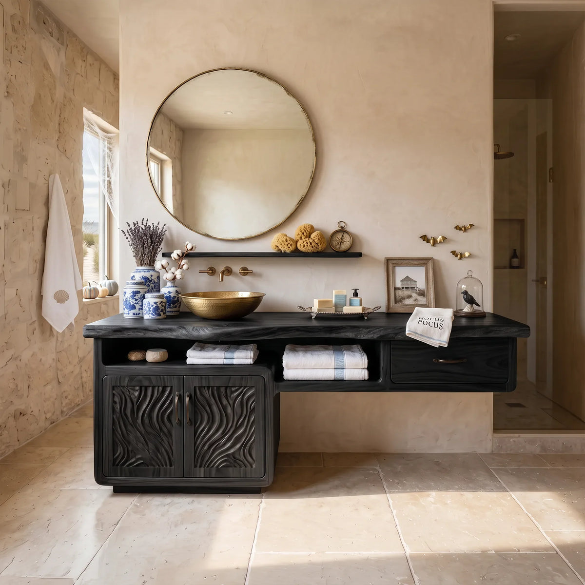 Farmhouse Storage Bathroom Vanity Bathroom, solid wood, built to order
