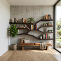 Sculptural Bookshelf, solid wood, built to order, view 4