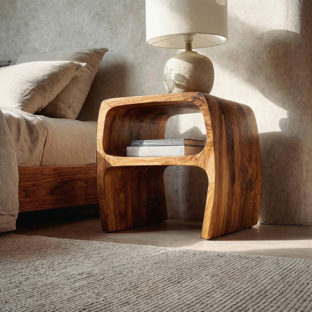 Sculptural Open Nightstand