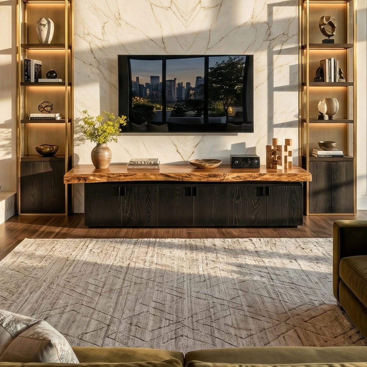 Contemporary Solid TV Cabinet