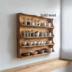Mid Century Wall Mounted Display Shelf, solid wood, built to order