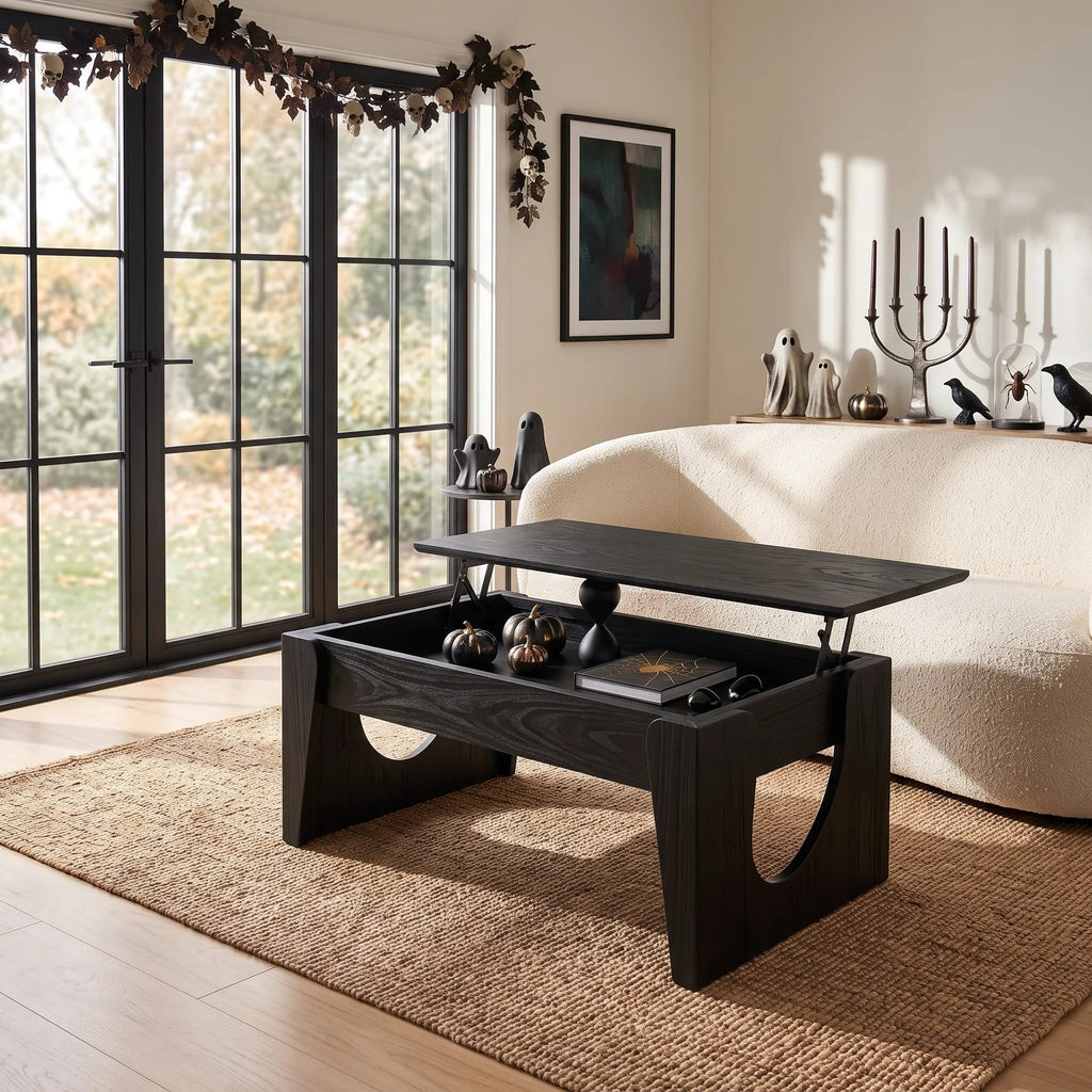 Handcrafted Lift Top Coffee Table Urban Loft, solid wood, built to order