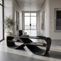 Contemporary Sculptural Console Table, solid wood, built to order, view 4