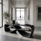 Contemporary Sculptural Console Table, solid wood, built to order, view 4