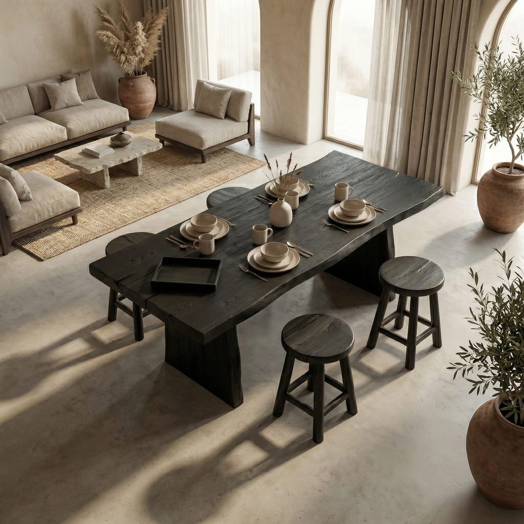Japandi Mid Century Dining Table