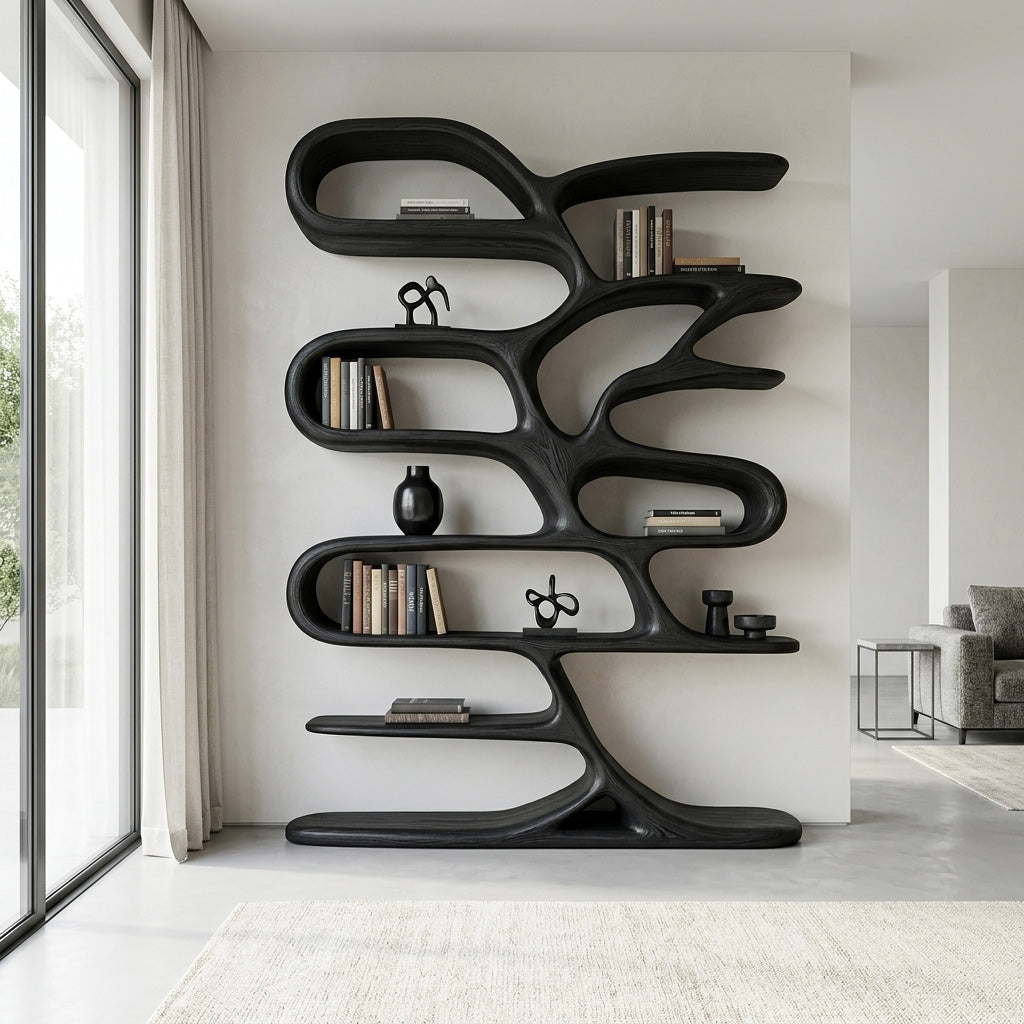 Contemporary Bookcase, solid wood, built to order, view 4
