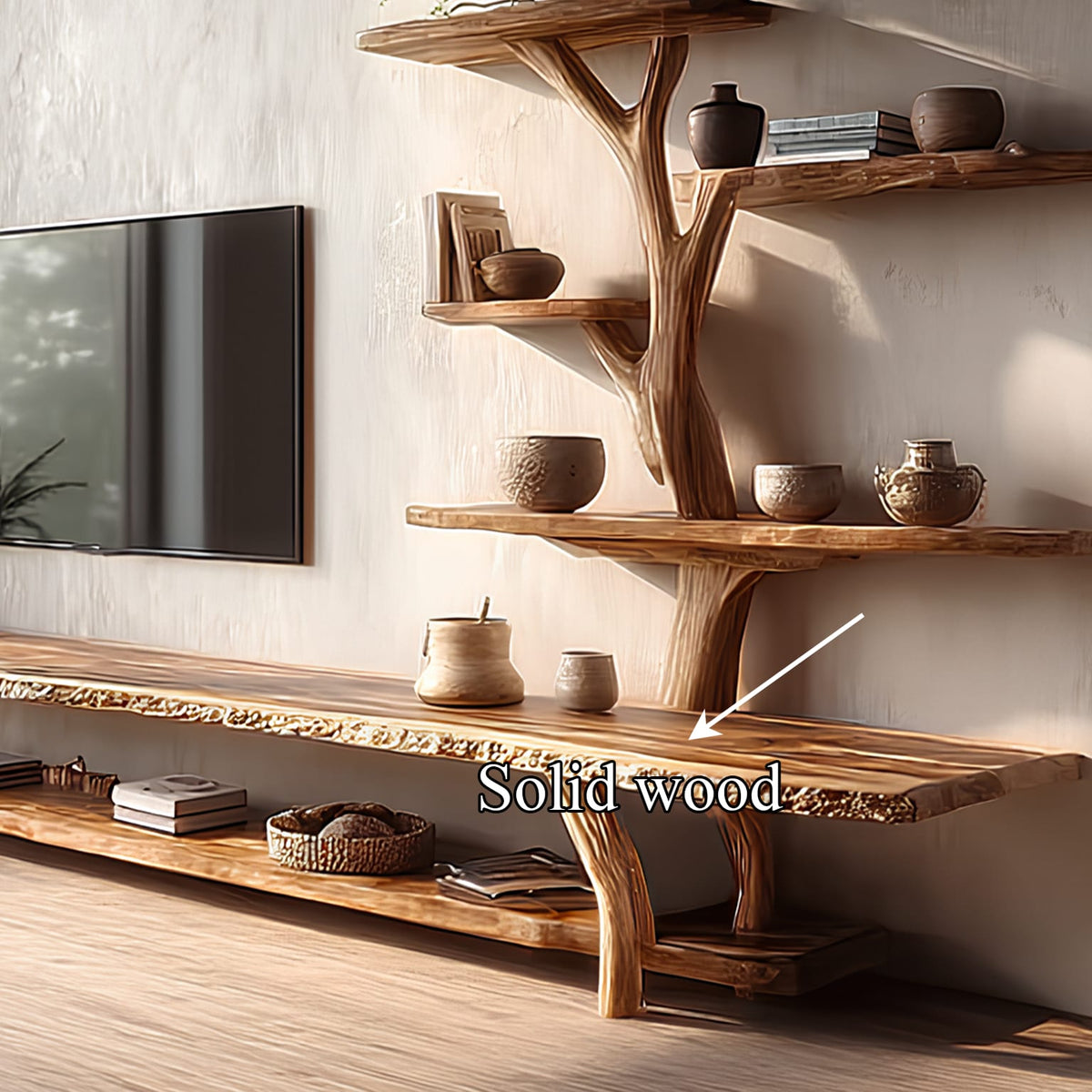 Solid Floating Entertainment TV Cabinet