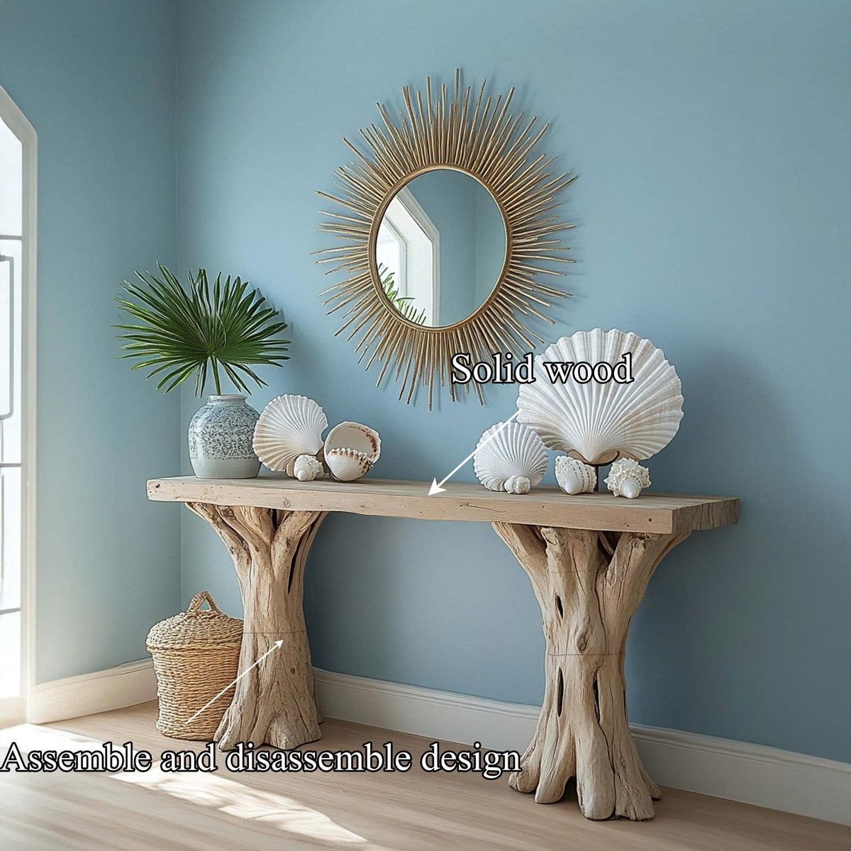 Custom Driftwood Console Table Handmade Table Nature Gitf, solid wood, built to order