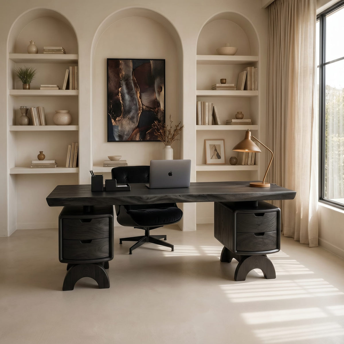 Contemporary Executive Desk Bedroom Office, solid wood, built to order