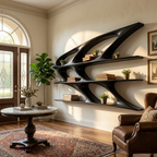 Organic Sculptural Wooden Bookshelf, solid wood, built to order, view 4