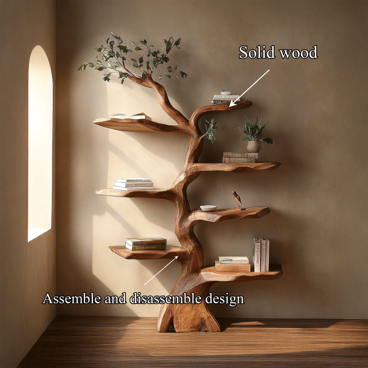 Sculptural Space-saving Bookshelf