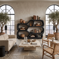 Artistic Curved Bookshelf, solid wood, built to order, view 4