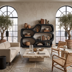 Artistic Curved Bookshelf, solid wood, built to order, view 4