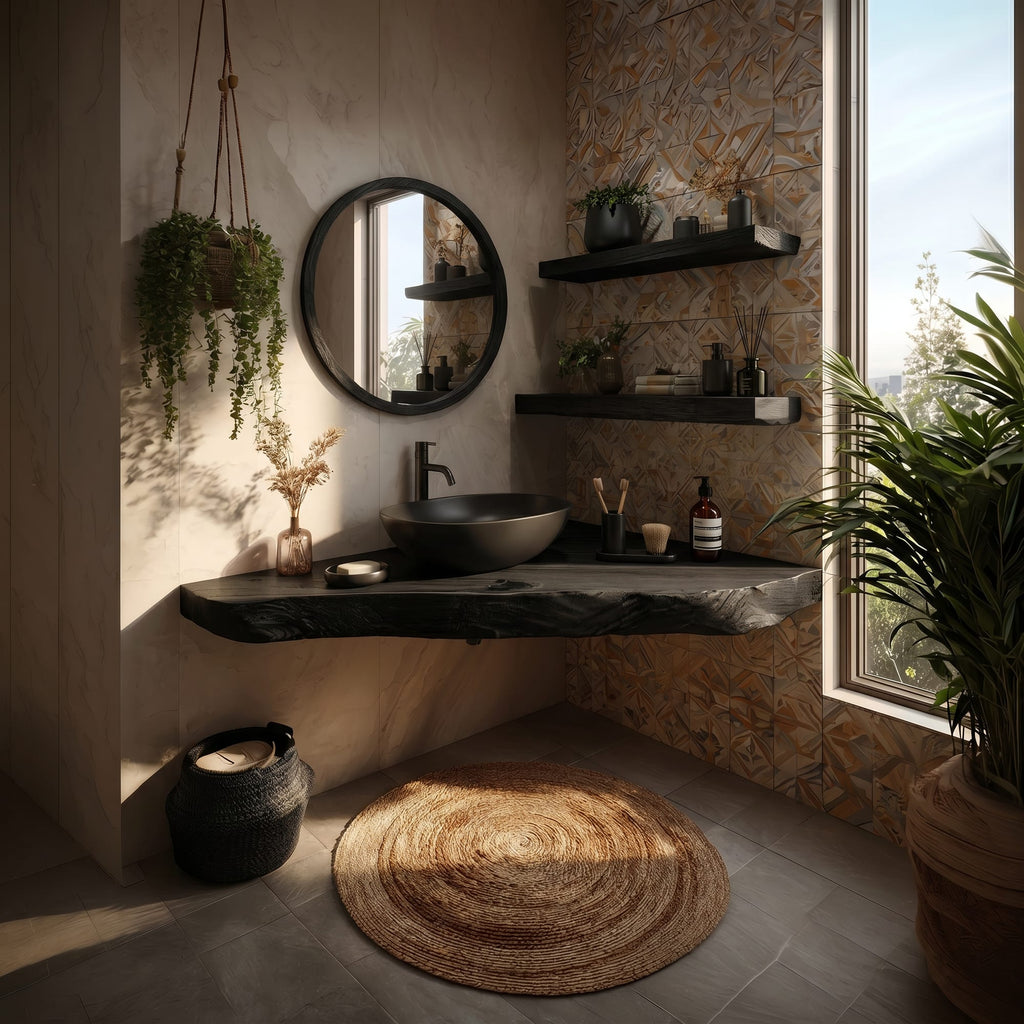 Coastal Wall Mounted Vanity Ocean View Home, solid wood, built to order