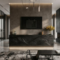 Artistic TV Console with Wave Pattern, solid wood, built to order, view 4