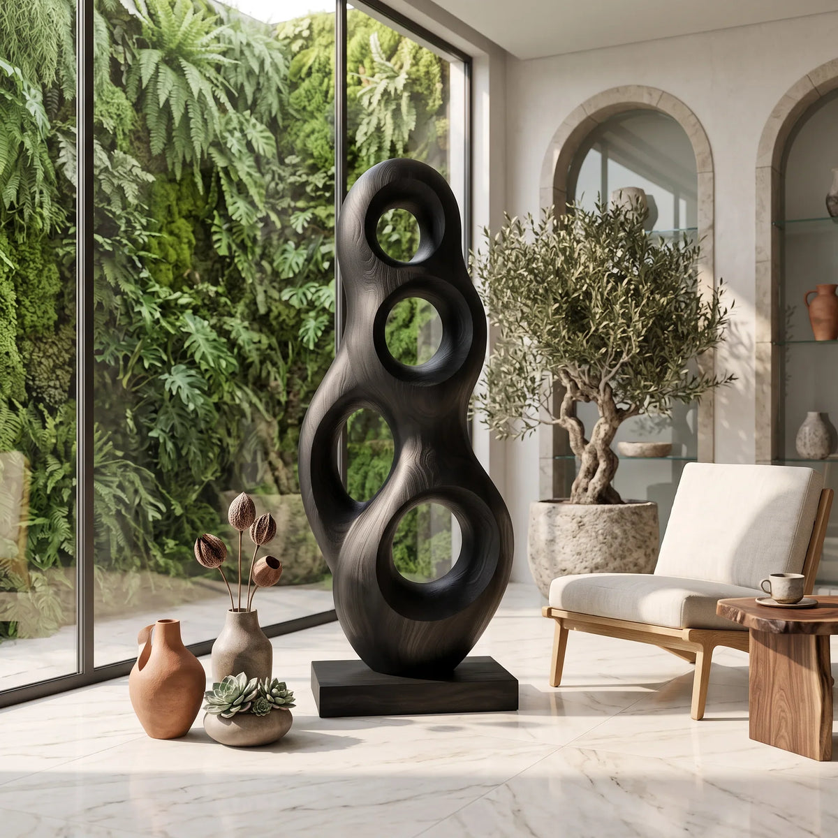 Organic Wooden Sculpture, solid wood, built to order, view 4
