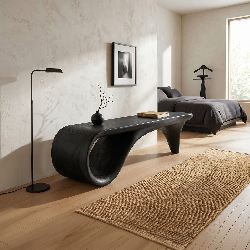 Live Edge Wooden Bench Interior, solid wood, built to order