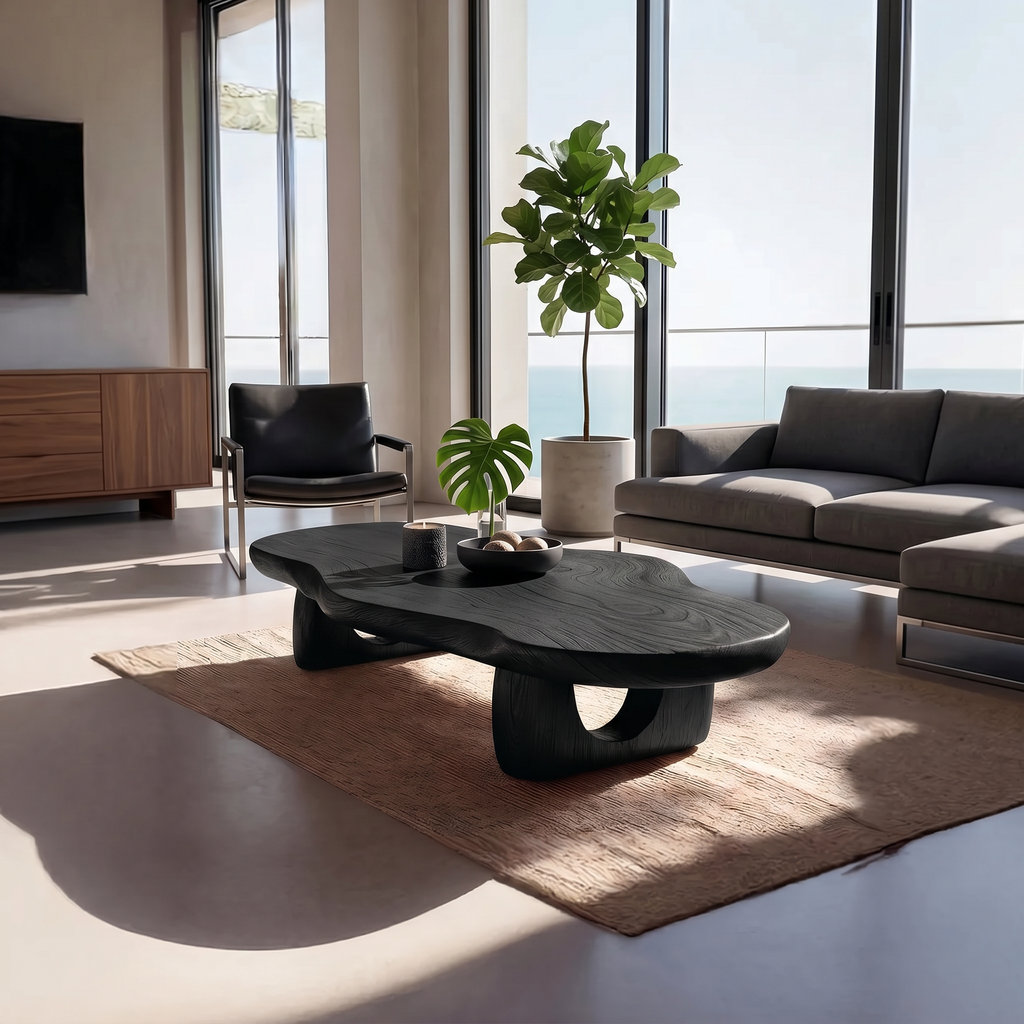 Modern Live Edge Coffee Table, solid wood, built to order, view 4