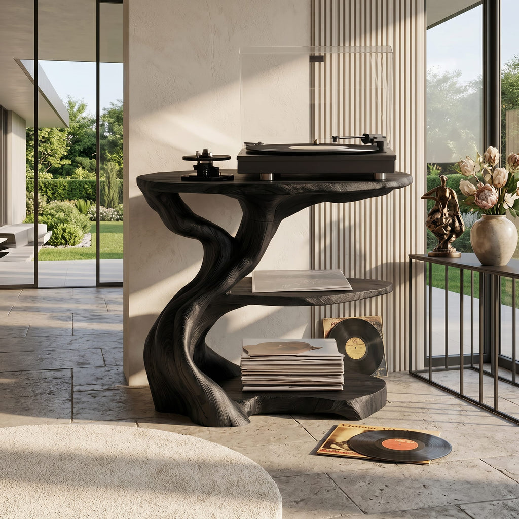 Handcrafted Media Stand Custom Living Room, solid wood, built to order