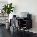 Minimalist Record Cabinet with Four Open Shelves, solid wood, built to order, view 4