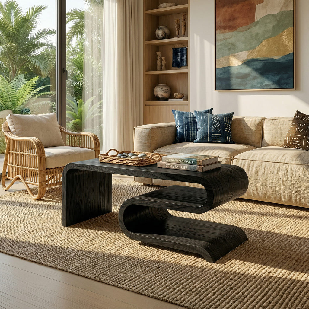 Curved Sculptural Lounge Coffee Table