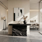 Minimalist Live Form Console Table, solid wood, built to order