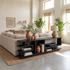 Minimalist Open Console Cabinet, solid wood, built to order, view 4
