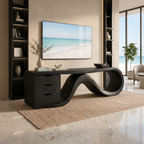 Wave Form Wooden Media Console Residence, solid wood, built to order, view 4