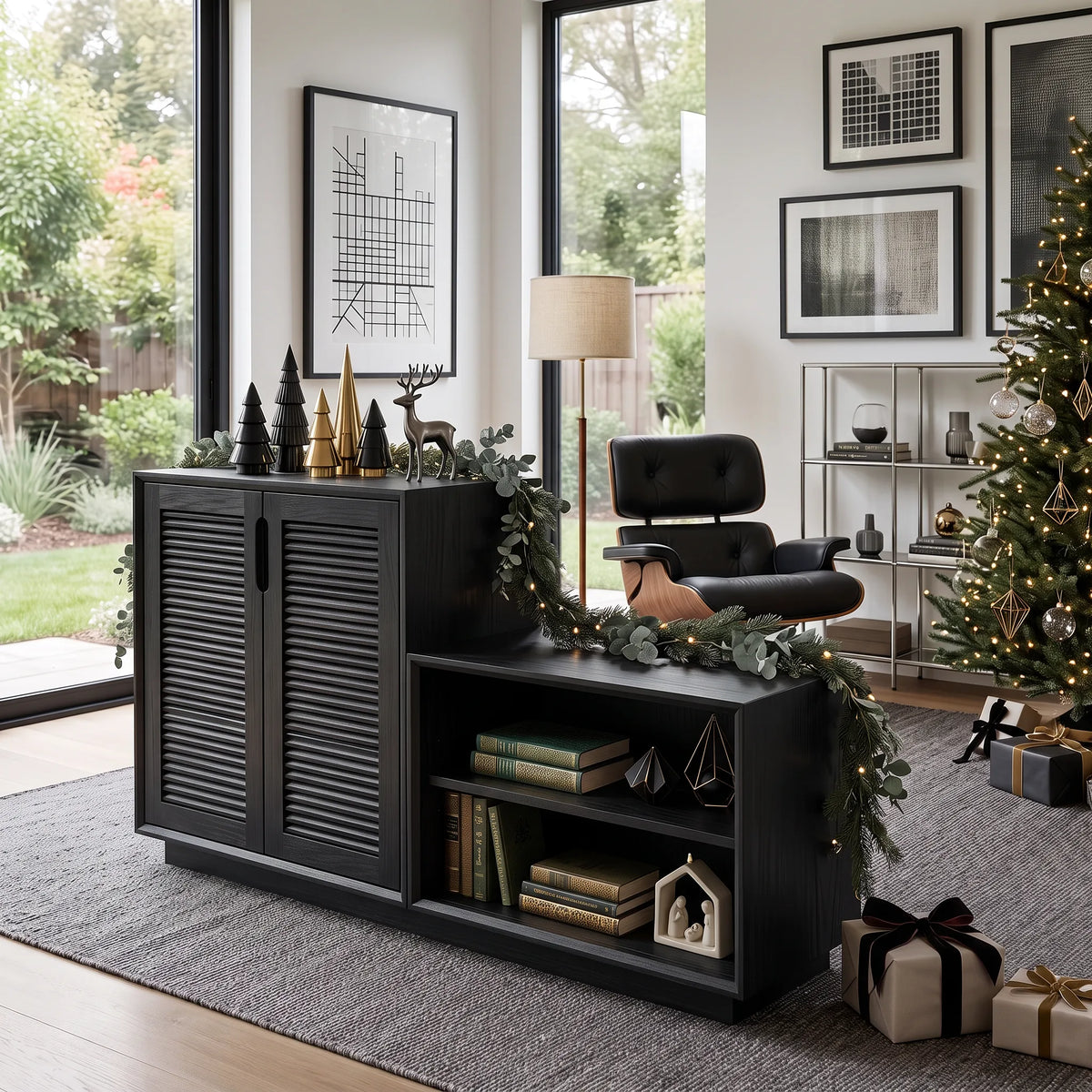 Modern Storage Cabinet Nutcracker Decor, solid wood, built to order