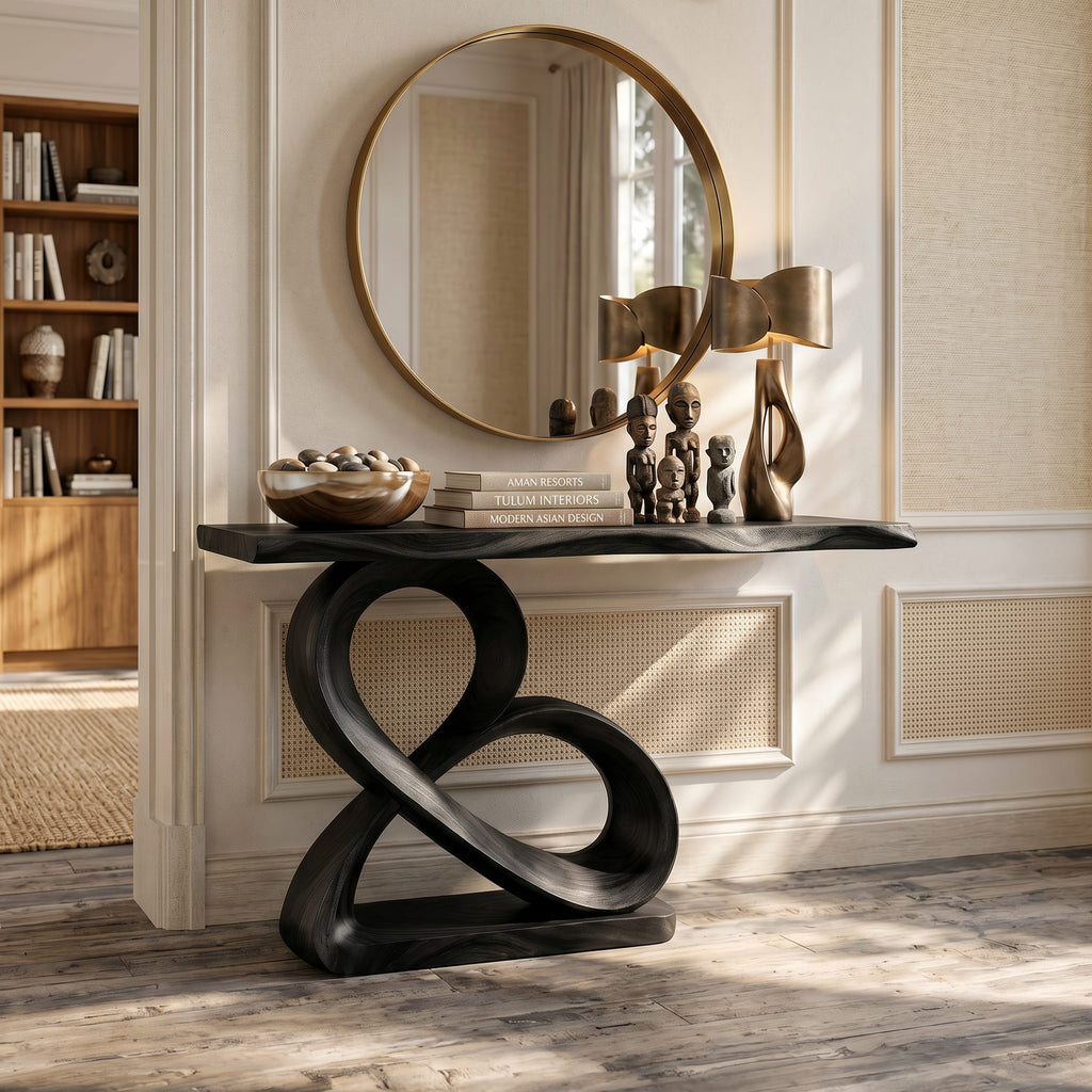 Loop Base Console Table Designer Hallway, solid wood, built to order
