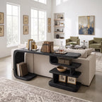 Contemporary Layered Shelf Console, solid wood, built to order