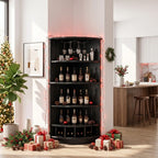 Handcrafted Corner Wine Cabinet Dining Room, solid wood, built to order