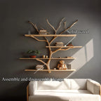 Rustic Book Tree Shelf Nursery Kids, solid wood, built to order