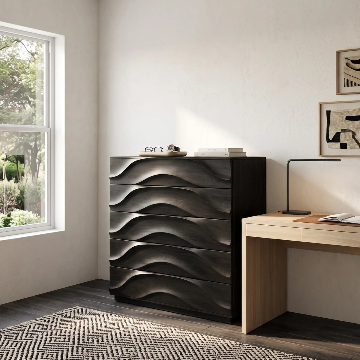 Minimalist Flowing Closet Dresser, solid wood, built to order, view 4
