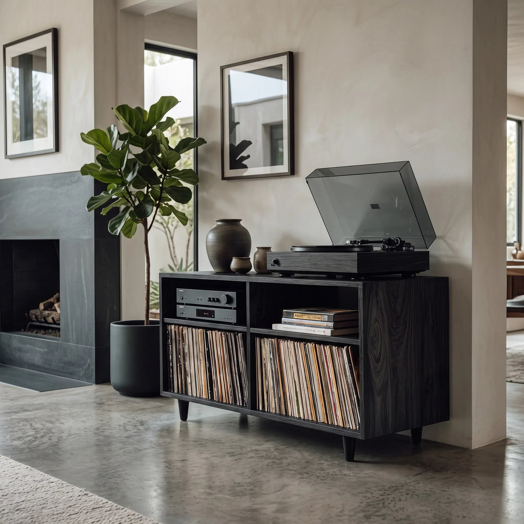 Minimalist Record Player Cabinet, solid wood, built to order, view 4