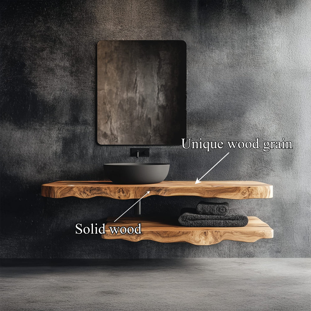 Rustic Bathroom Vanity Shelf Bathroom Accent, solid wood, built to order