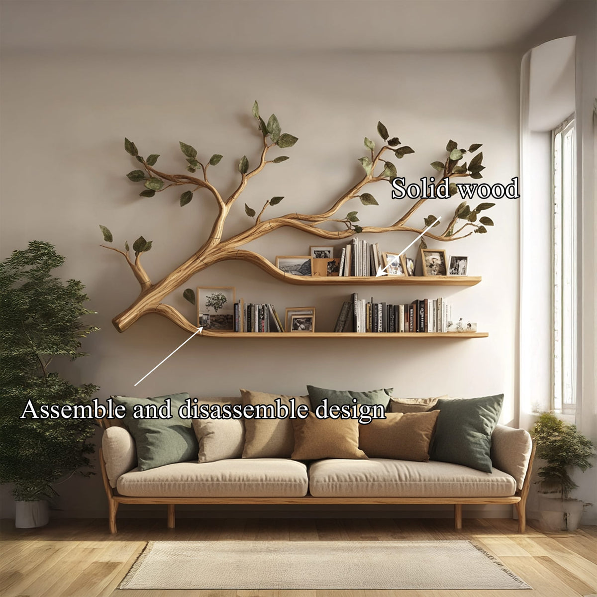 Artistic Floating Tree Bookshelf