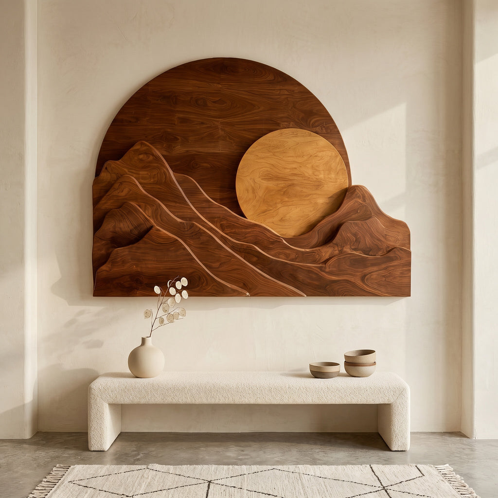 Organic Modern Mountain Wall Art, solid wood, built to order, view 3